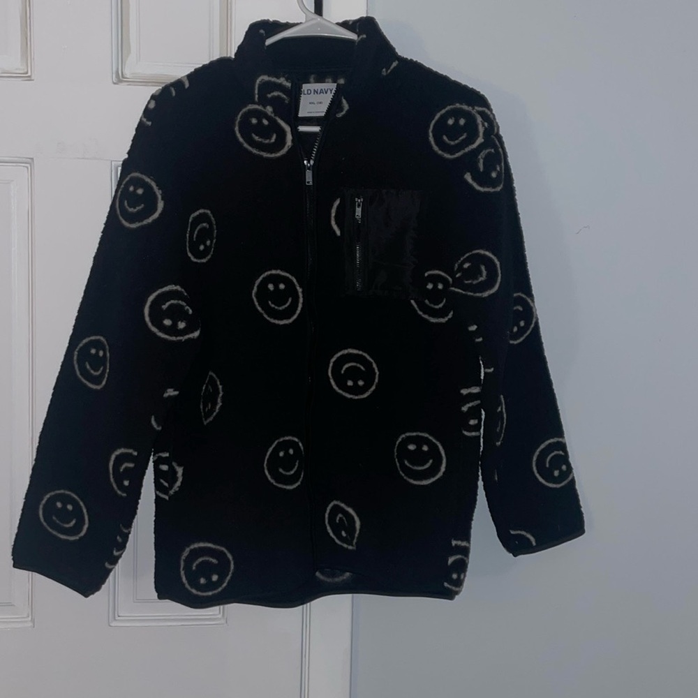 Old Navy Smiley Face Zip up Fleece Sweater